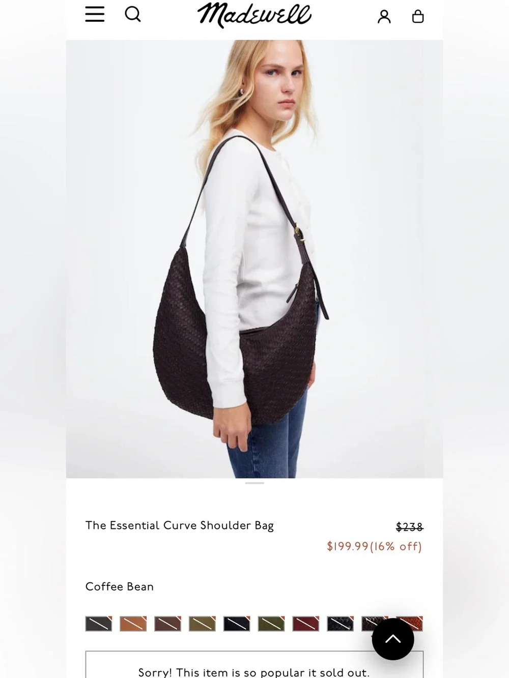 Madewell Woven Hobo Shoulder Bag in Dark Brown